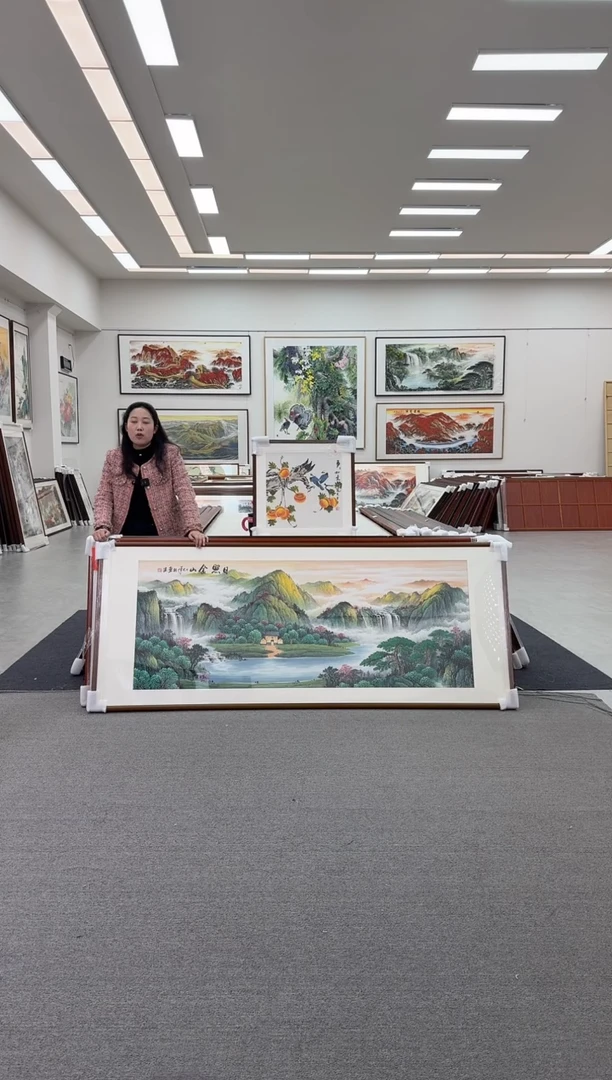 国画手绘  219*88  日照金山