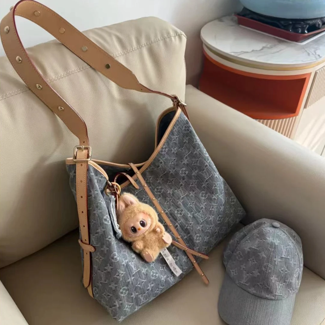 99新 LouisVuitton/路易威登 灰牛仔中号carryall包40cm 17936777