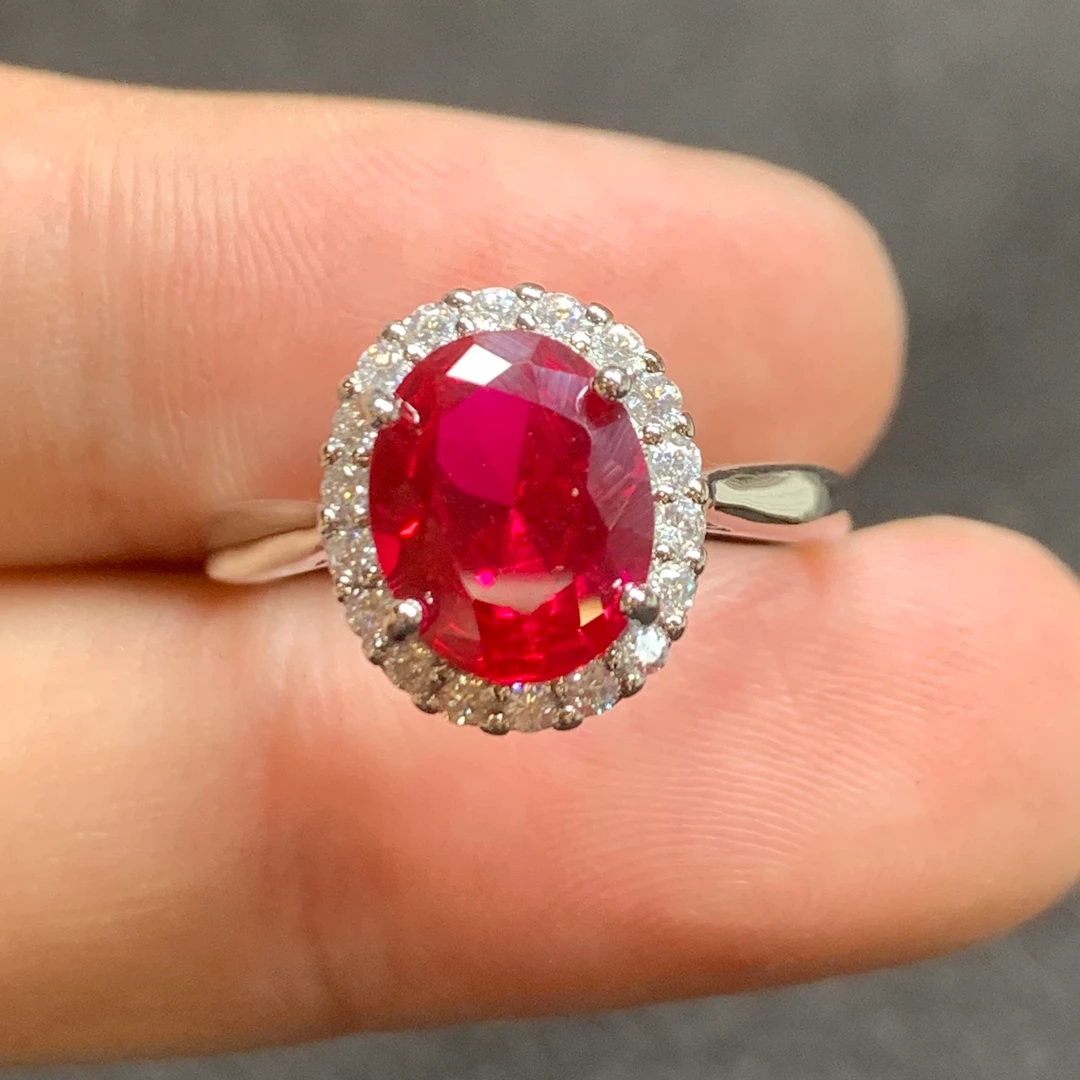 培育红宝石时尚大气上档次-合金轻奢鸽血红戒指R1028