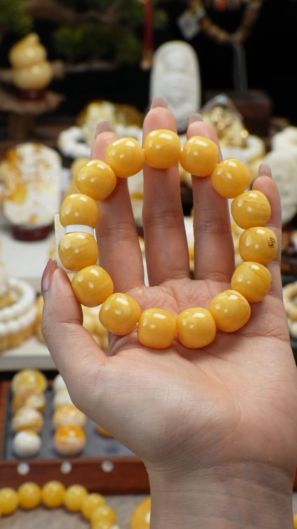 手链琥珀未镶嵌天然琥珀蜜蜡同料手串15.8