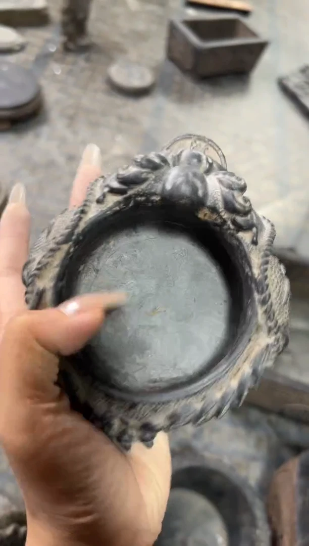 陶土【合成青石】金蟾盆