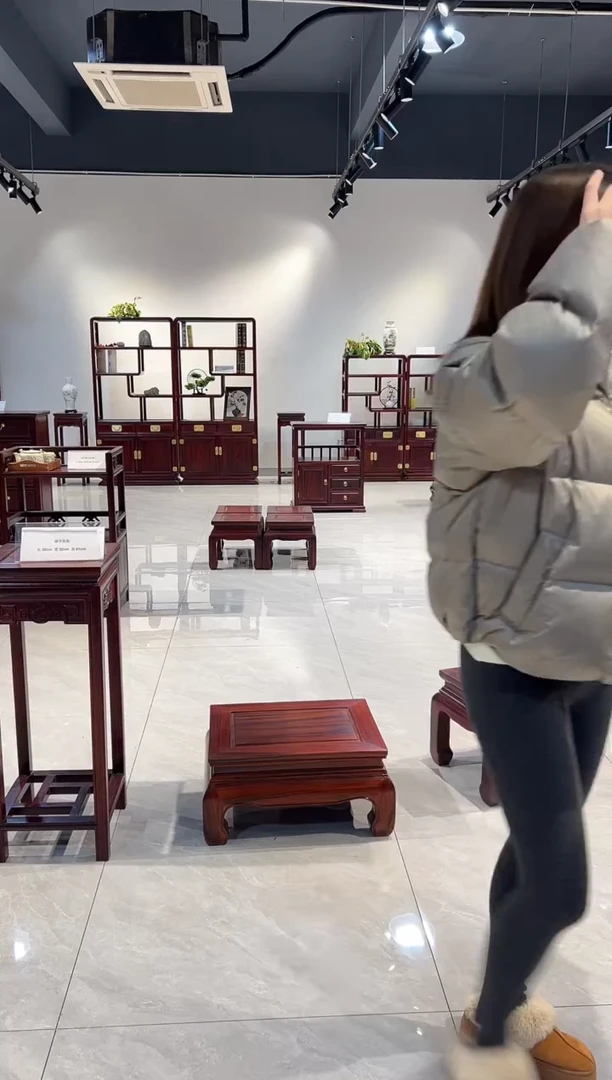 黑酸枝木类置物架里*炕几一个