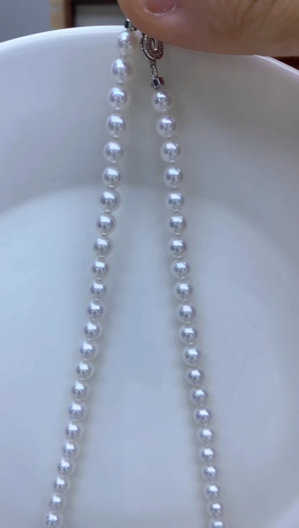 【闪购商品】淡水珍珠项链银S925镶嵌6-7