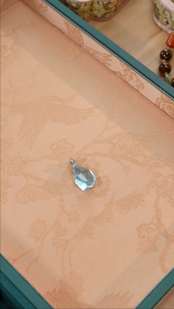 吊坠(不含链)未镶嵌水晶【严选引福·追蓝】海蓝宝吊坠收拾福利