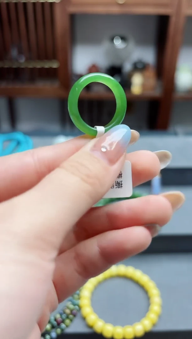 【闪购商品】和田玉指环未镶嵌碧玉指环17-18号 BDD