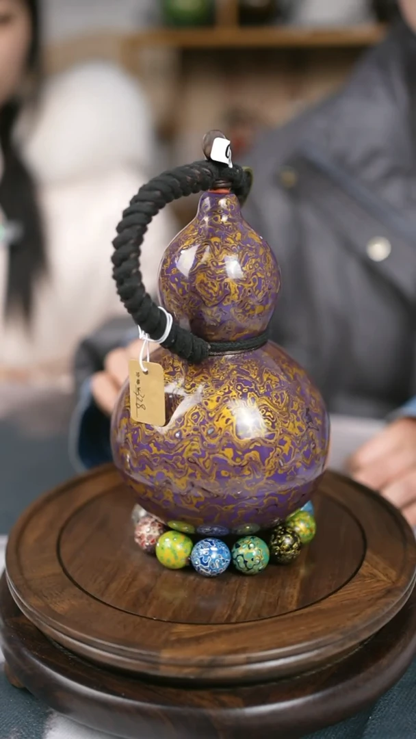 【闪购商品】232精品大漆酒葫芦送漏斗网兜底座
