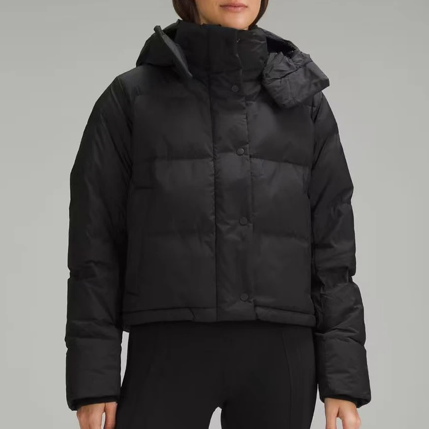 lululemon  Wunder Puff Cropped jacket女式四格泡芙连帽羽绒服