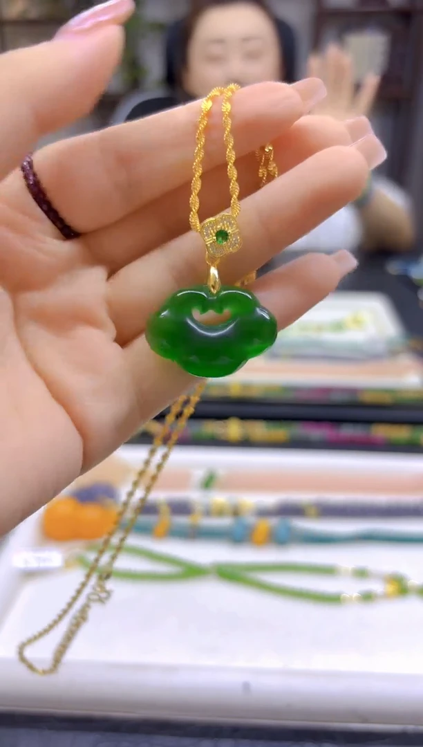 银S925镀金镶嵌吊坠(赠链)碧玺猫眼DIY款D277