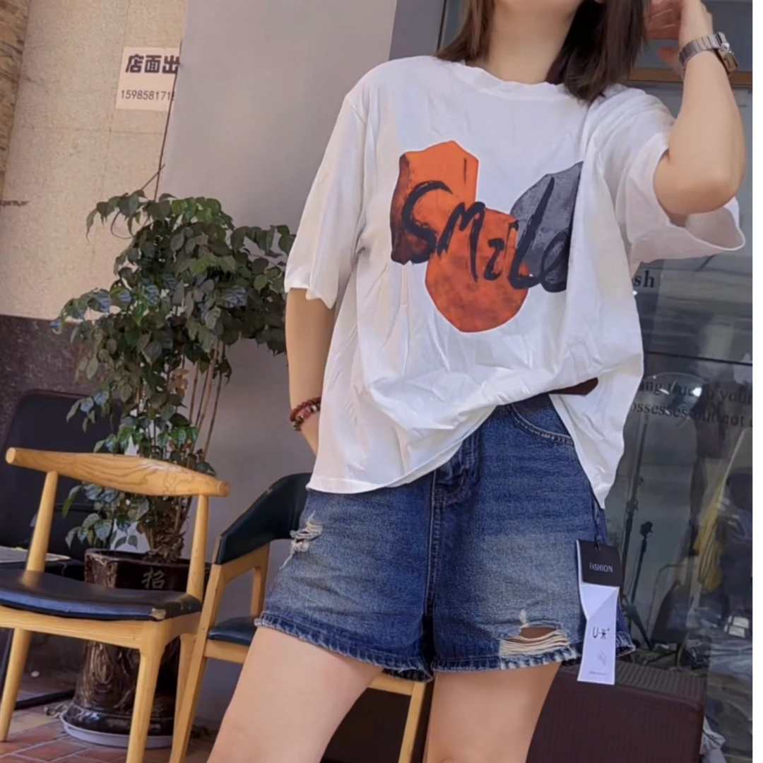 潮流米奇头显瘦时尚休闲百搭夏季宽松印花