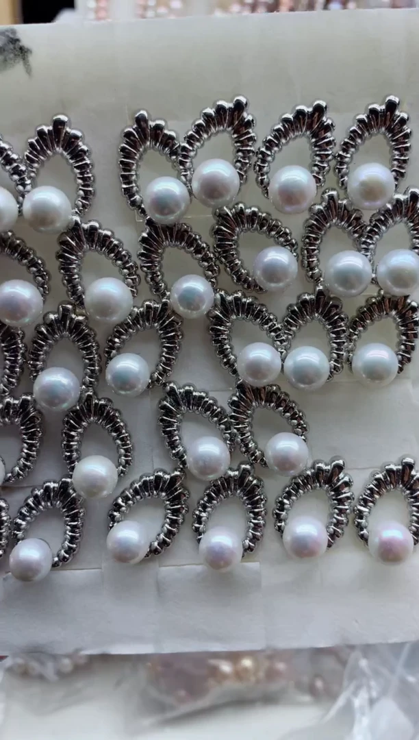 合金耳饰淡水珍珠多样性发其一，非无暇