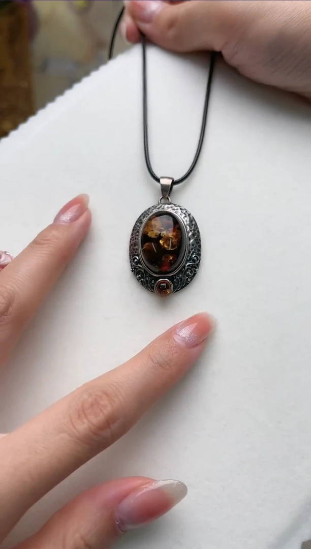 【闪购商品】琥珀吊坠(不含链)合金th5933