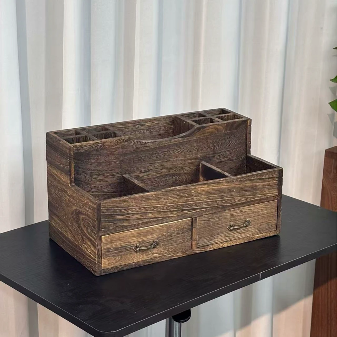 实木收纳柜收纳架炭烧工艺5001