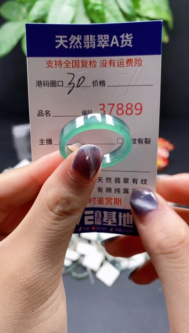翡翠戒指未镶嵌 天然翡翠戒圈7889