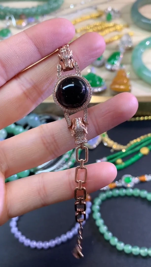 银S925镶嵌手链翡翠手链|400