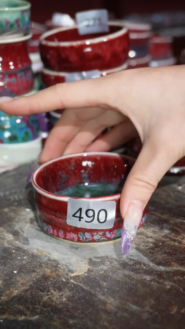 摆件陶精品窑变钧瓷茶器