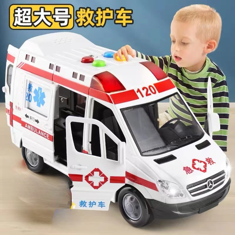 铭爵达加大号升级侧门可开会讲故事早教救护车五门开益智玩具