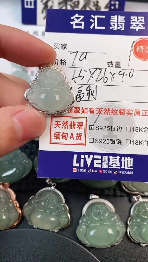 颈饰银S925镶嵌翡翠·
