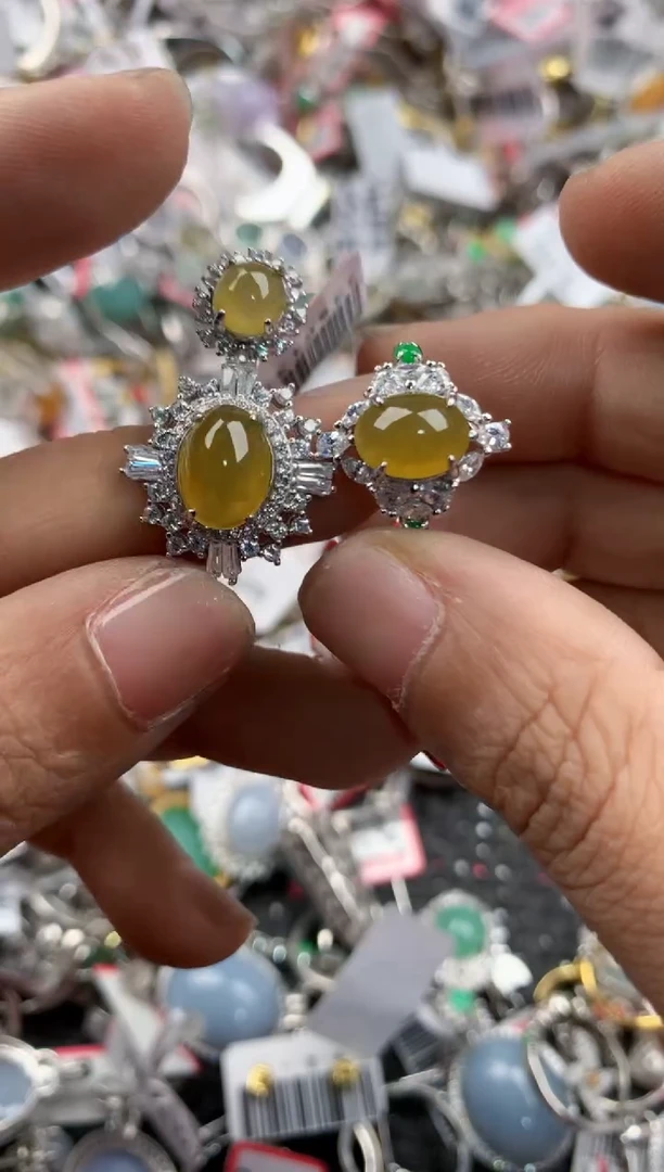 银S925镶嵌戒指翡翠131313----6