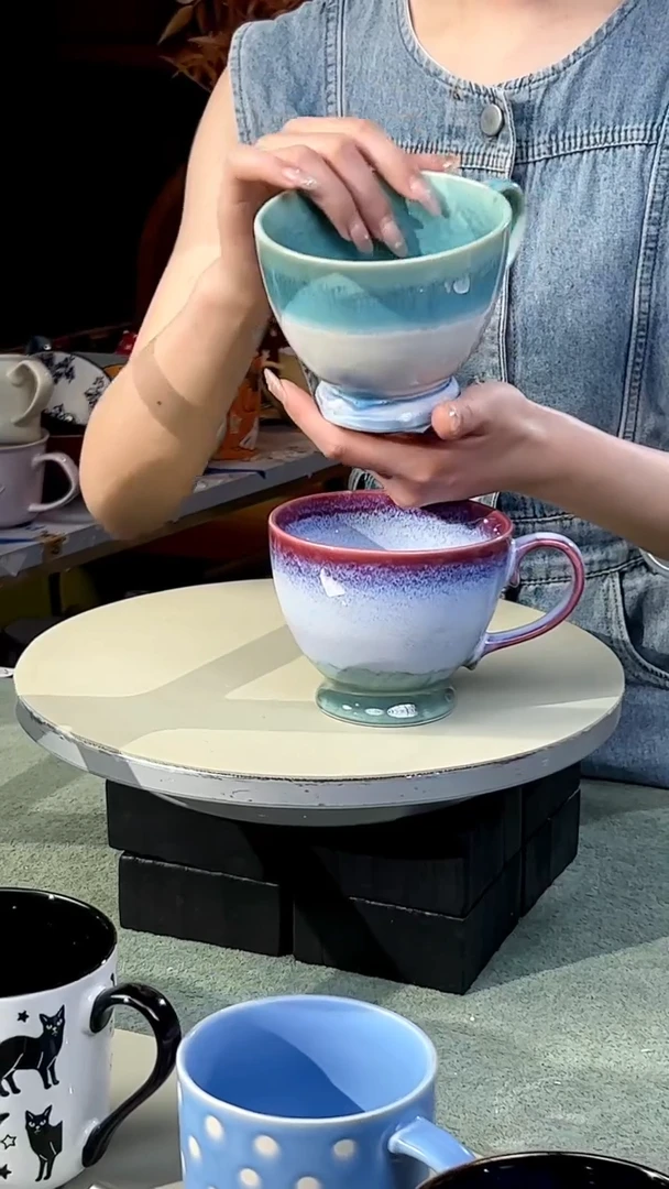 【闪购商品】窑变高脚对杯|默认微瑕