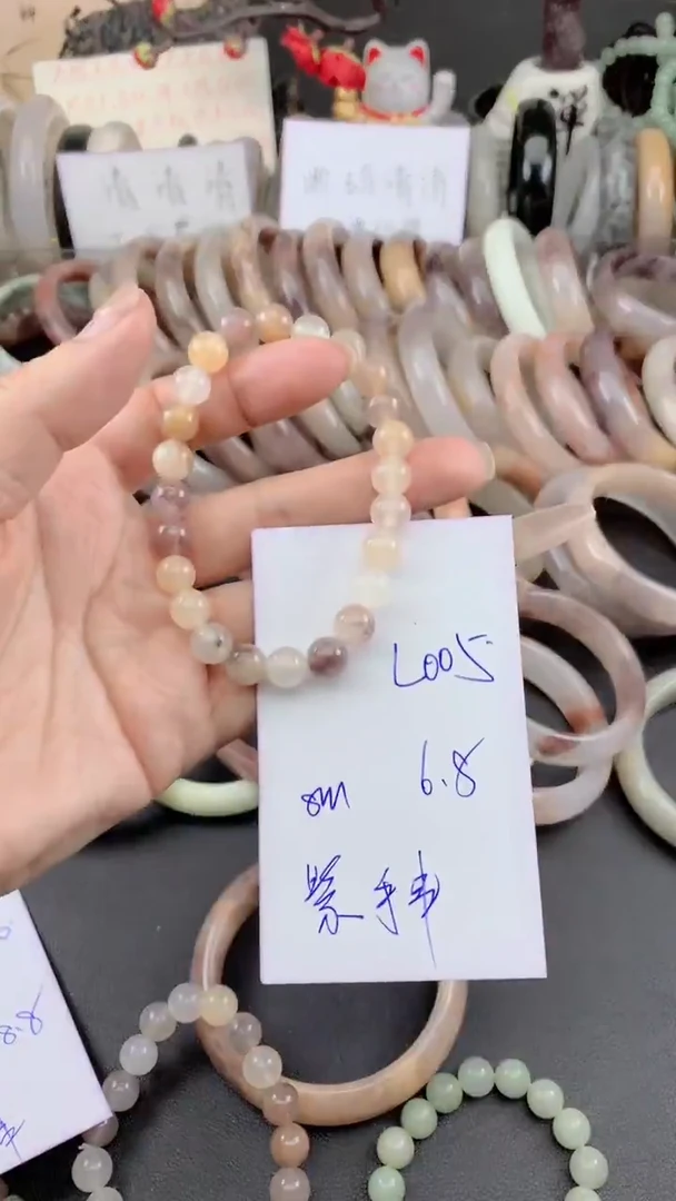 未镶嵌手镯石英质玉L005紫罗兰8MM手串多样性发