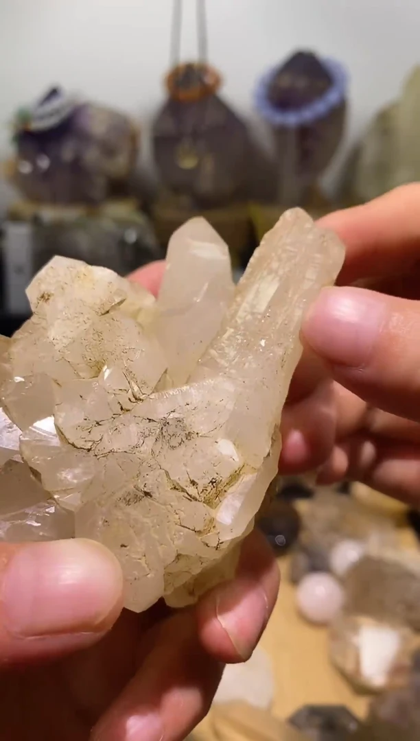 水晶珠宝半成品未镶嵌27号311g晶簇+涅槃电路板