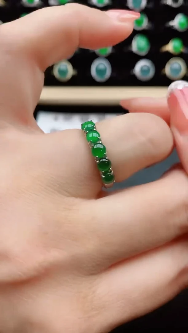 【闪购商品】翡翠戒指银S925镶嵌42454