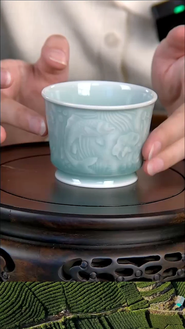 陶瓷无由鱼藻系列容天杯