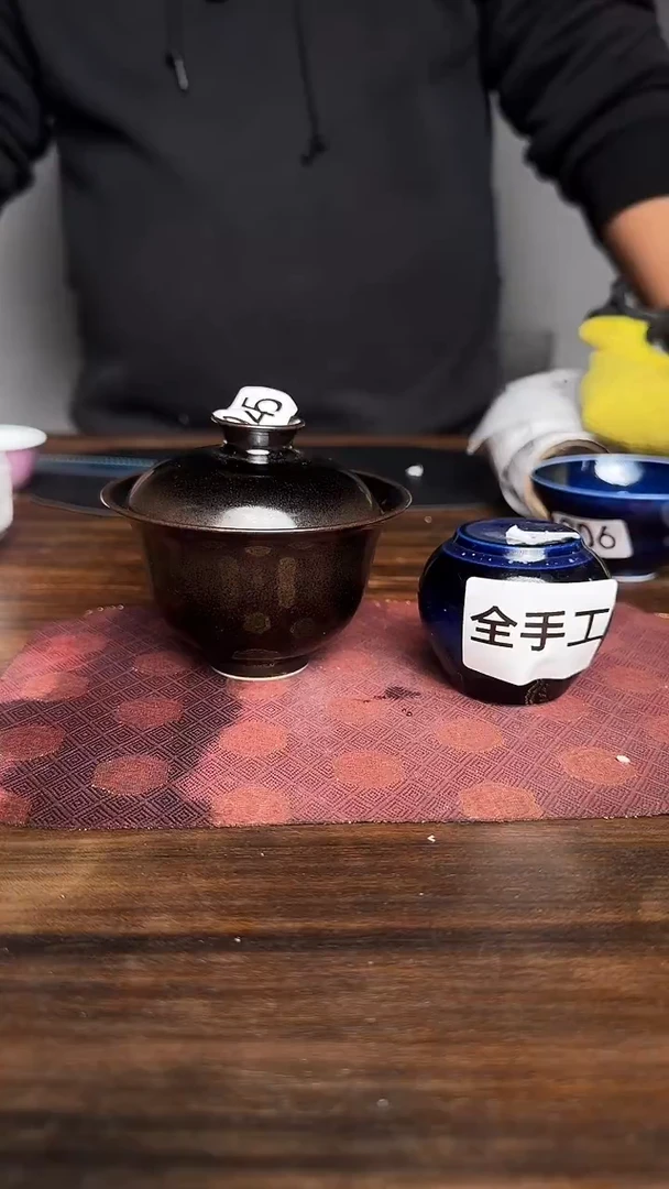 婺州龙窑烧制技艺全手工盖碗（045