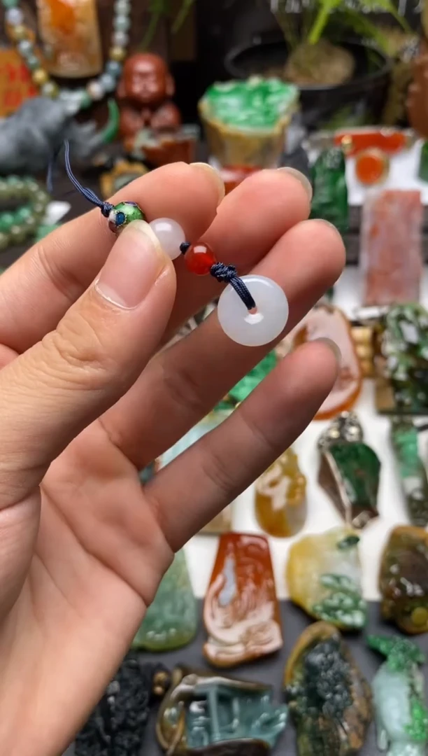 颈饰未镶嵌翡翠平安扣手机链