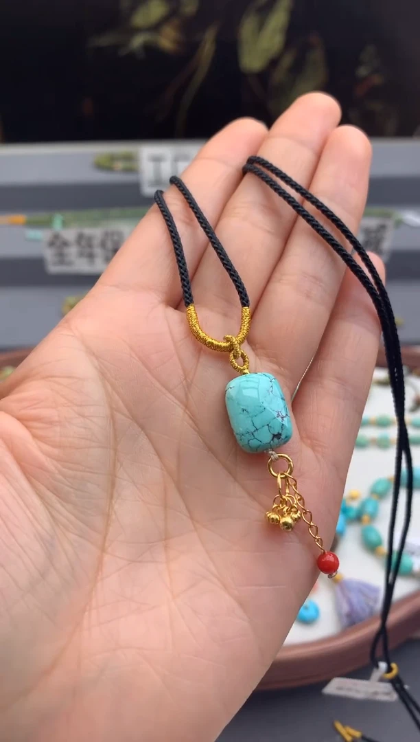 未镶嵌绿松石锁骨链茜.A149