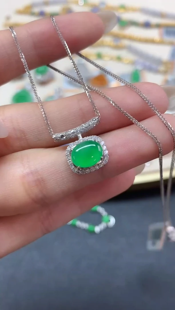 翡翠18K金镶嵌套链套链|13800