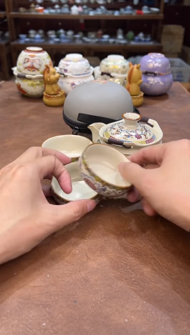 真的很便宜会开片的旅行茶具