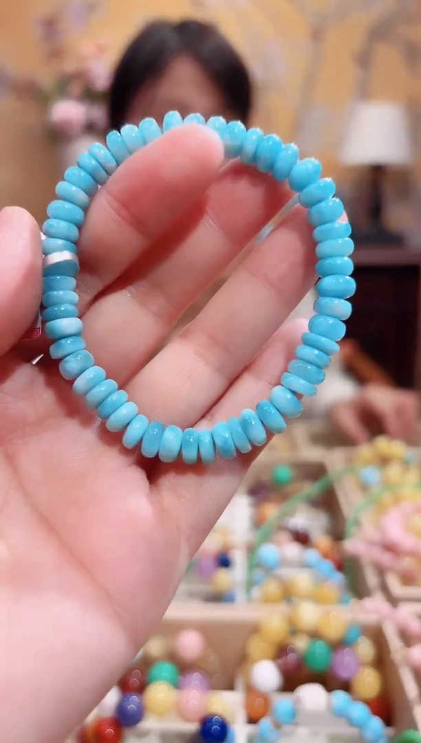 未镶嵌针钠钙石（海纹石）手链7.7咪海纹石手串