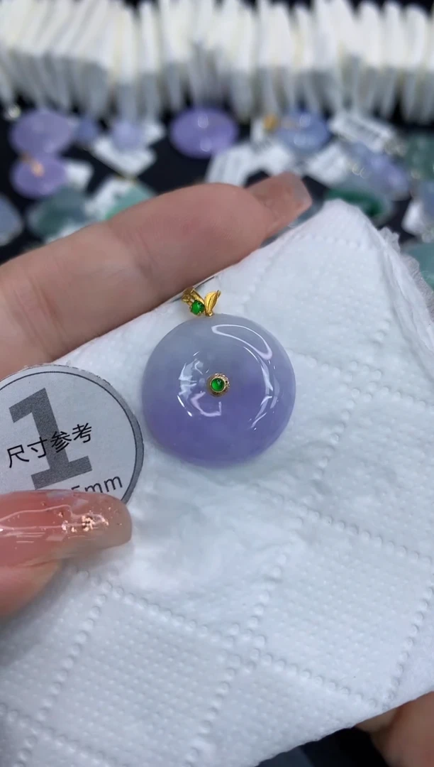 吊坠(不含链)18K金镶嵌翡翠1111111111111