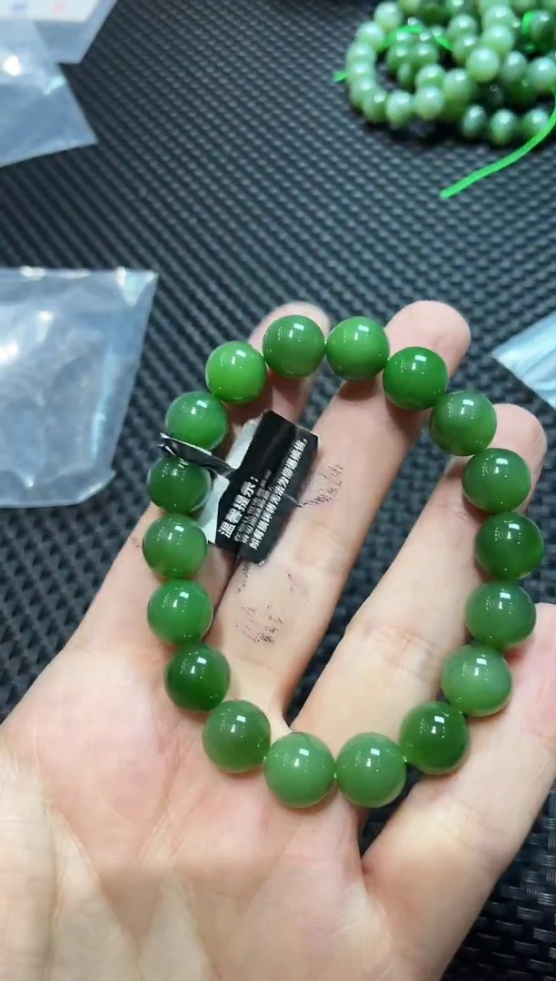 颈饰未镶嵌和田玉和田玉碧玉手串11mm