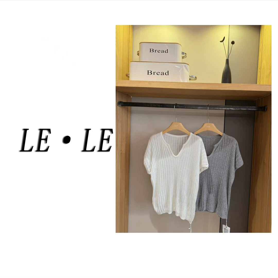 【LE LE】百搭V领针织T恤353