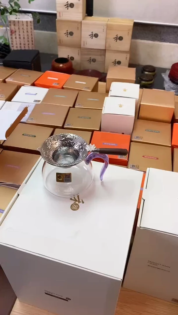 晶悦浅紫色+木把--合金梅花茶漏