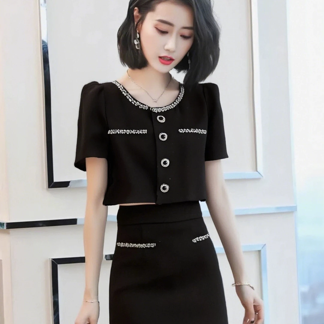 小香风短外套半身裙套装女夏季高级感通勤减龄名媛气质两件套