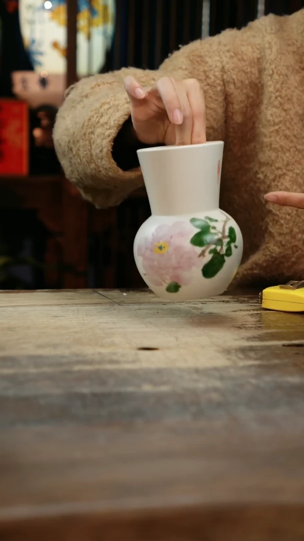 【闪购商品】瓷片景德镇纯手工釉下彩精品花瓶