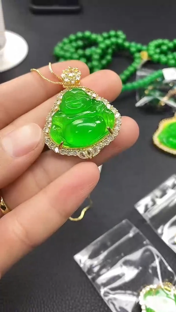 吊坠(赠链)14K金镶嵌翡翠D17