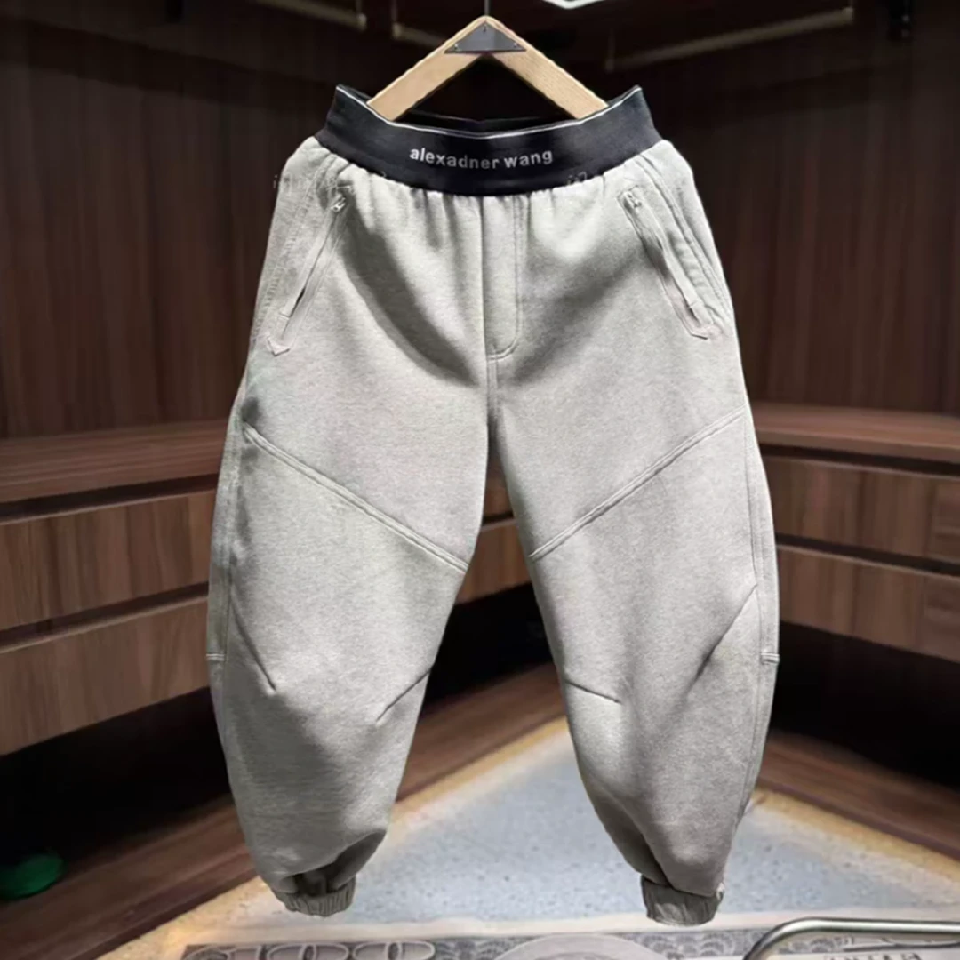 秋季新款潮牌美式多口袋束脚卫裤男士痞帅时尚宽松百搭弯刀休闲裤