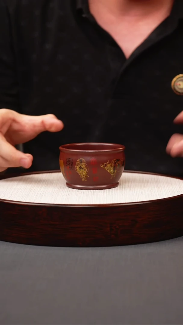茶壶紫砂石红五牛主人杯