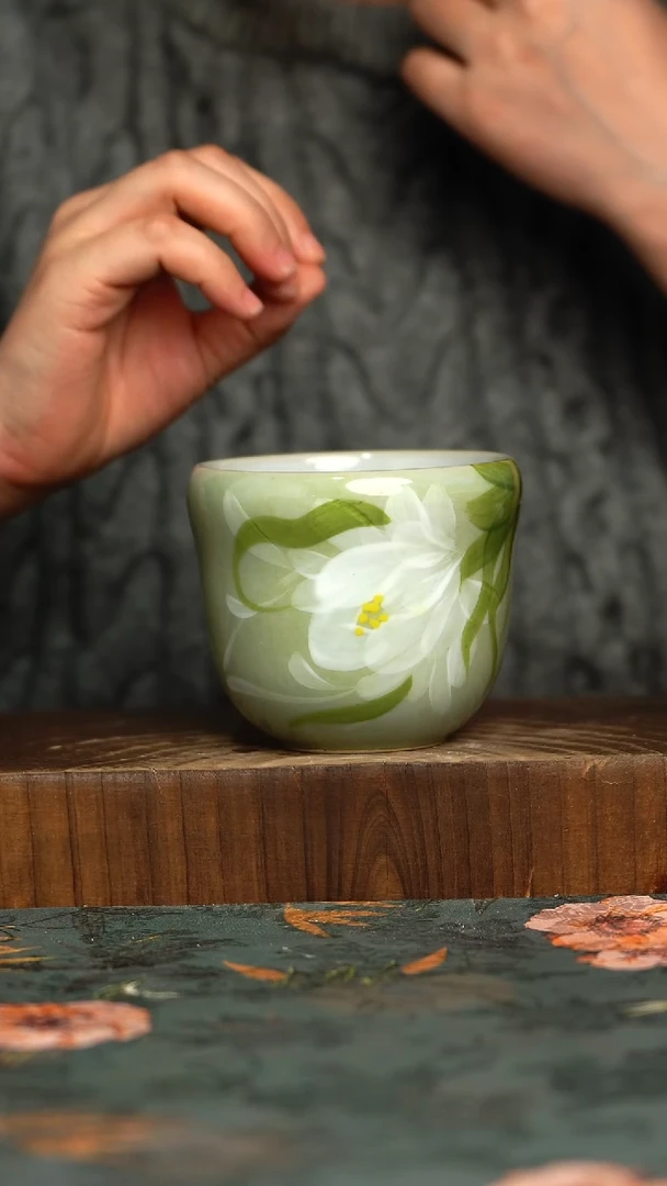 杯釉下彩手工手绘同款陶器