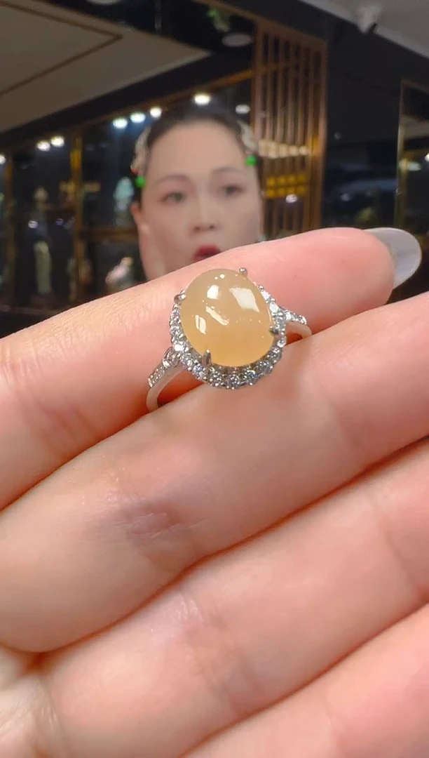 银S925镶嵌戒指翡翠045(多样性发货发其一)