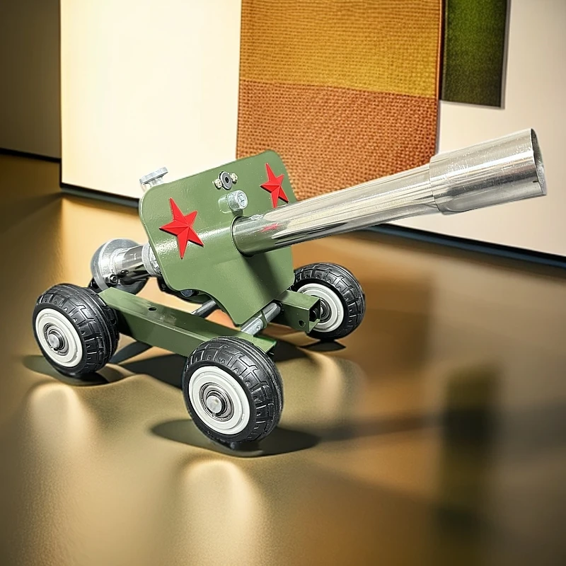 意大利炮二踢脚高射炮过年放炮神器模型摆件手工作大地红新年玩具