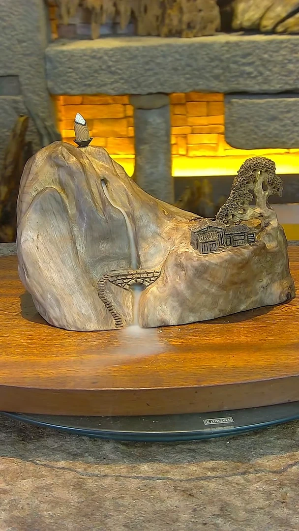 木金丝楠木山水摆件