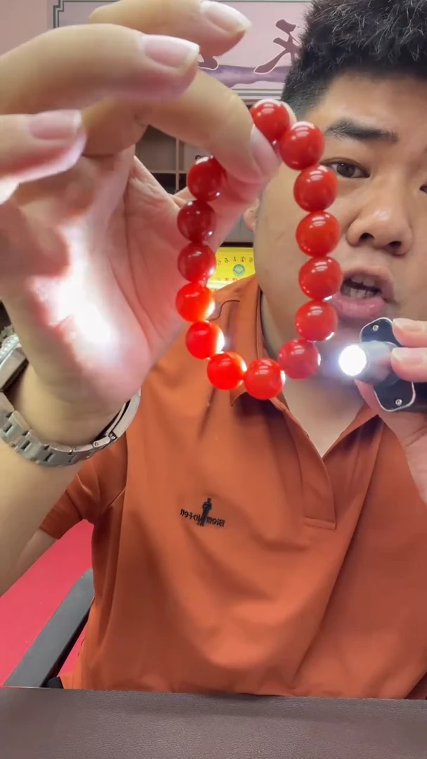 手串未镶嵌南红玛瑙卡14柿子红手串手串