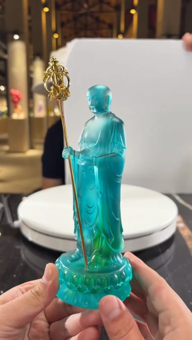 摆件青绿色地藏菩萨