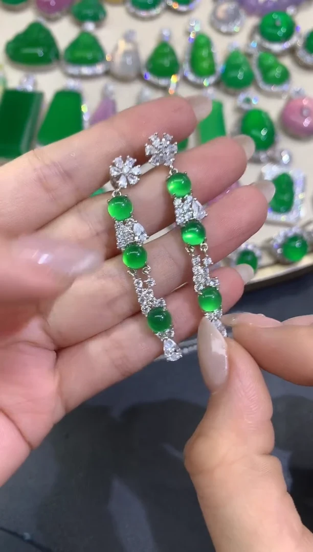 银S925镶嵌耳饰玛瑙/玉髓A125|399