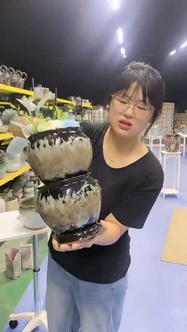 宜兴紫砂粗陶花盆